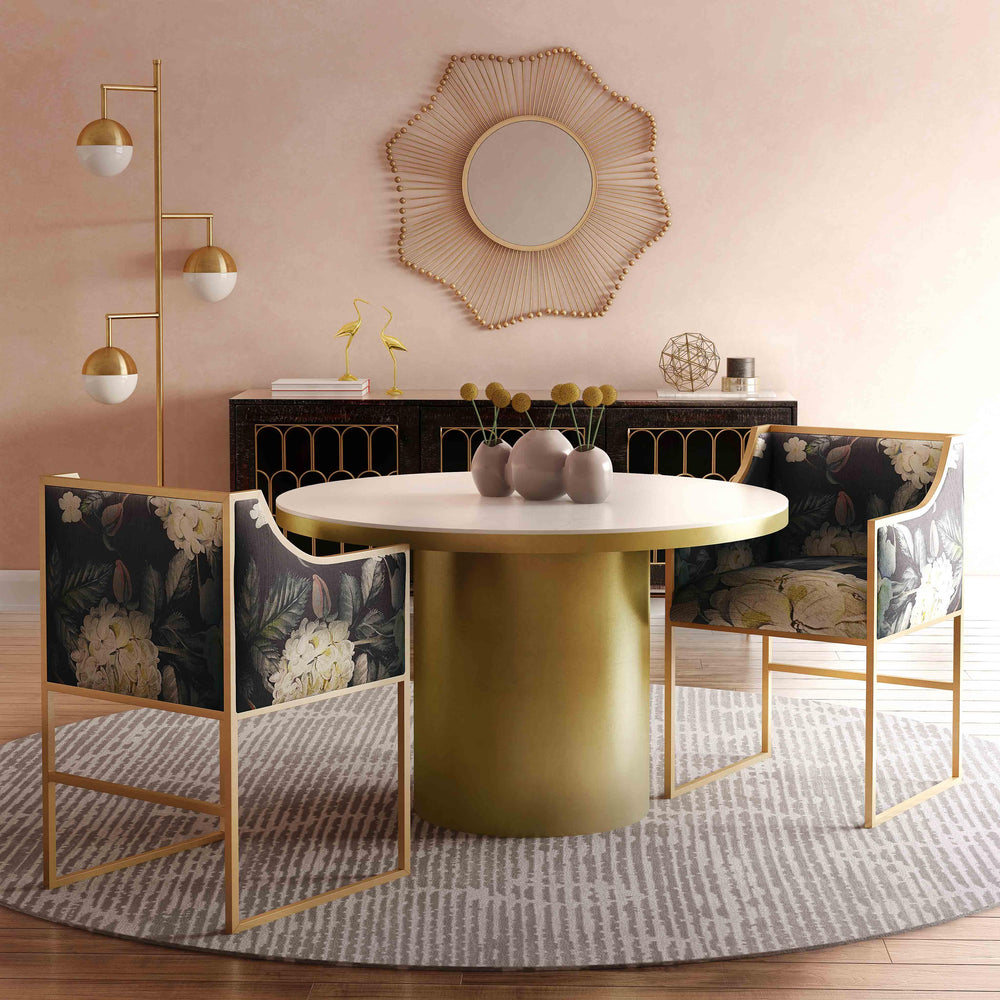 American Home Furniture | TOV Furniture - Atara Floral Velvet Gold Chair