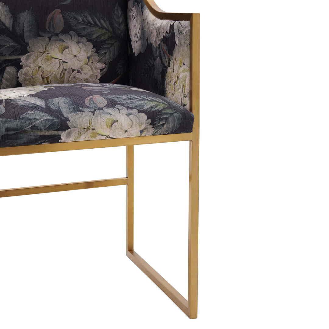 American Home Furniture | TOV Furniture - Atara Floral Velvet Gold Chair