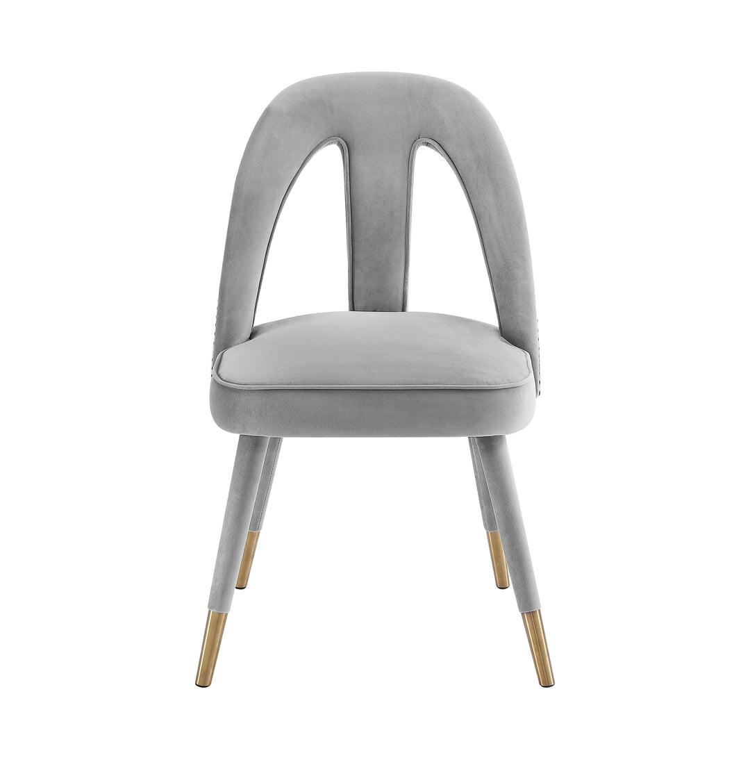 American Home Furniture | TOV Furniture - Petra Light Grey Velvet Side Chair