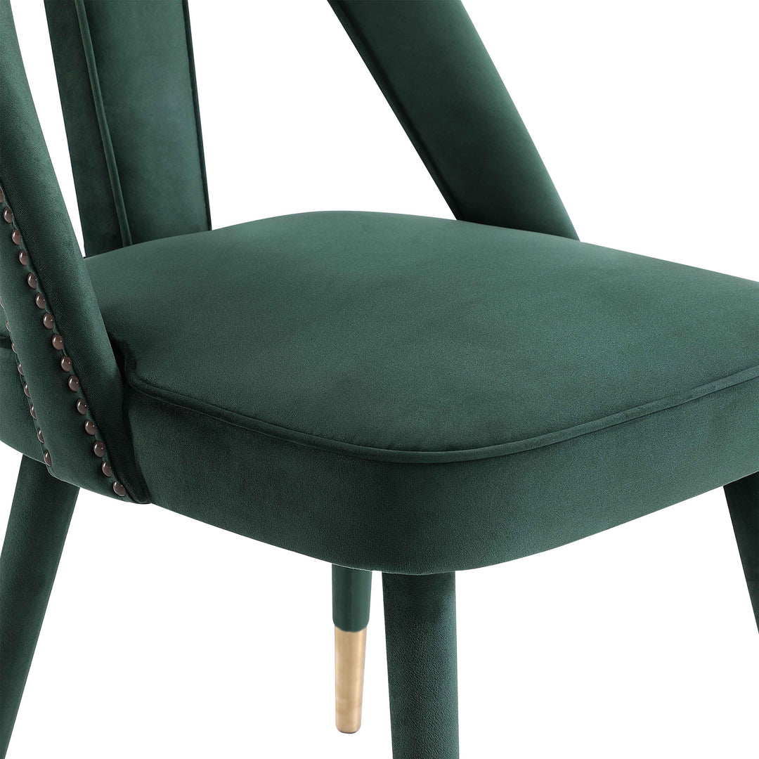 American Home Furniture | TOV Furniture - Petra Forest Green Velvet Side Chair