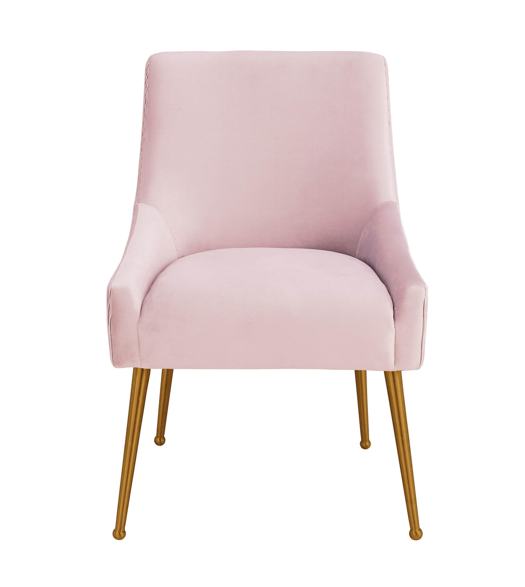 TOV Furniture Beatrix Pleated Blush Velvet Side Chair DINING CHAIRS