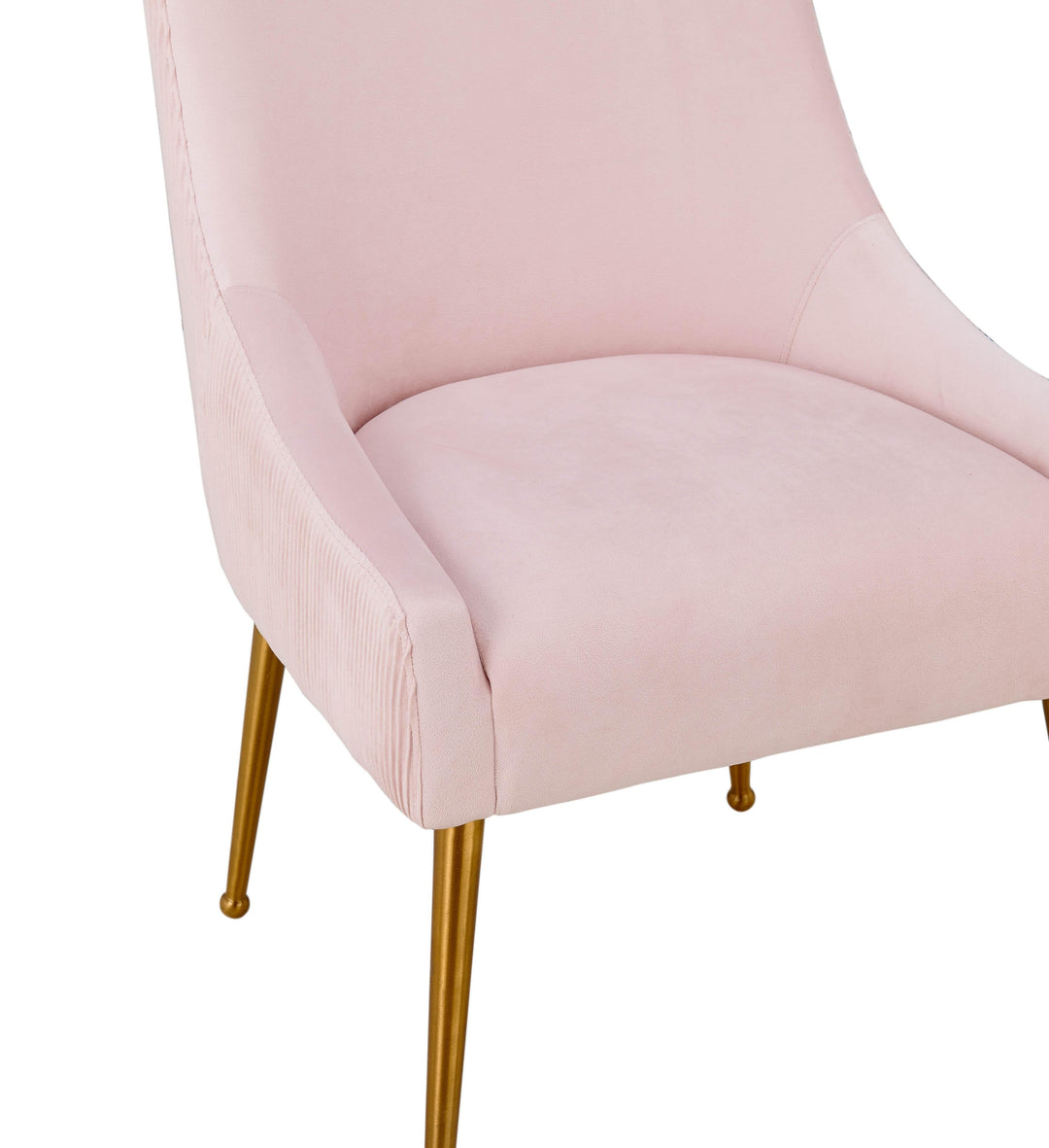 TOV Furniture Beatrix Pleated Blush Velvet Side Chair DINING CHAIRS