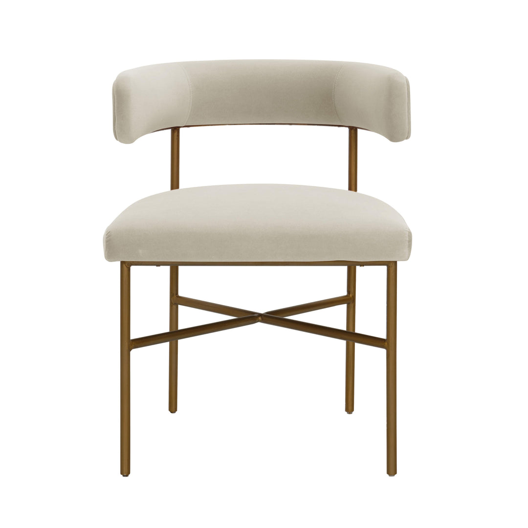 TOV Furniture Kim Performance Velvet Chair in Cream DINING CHAIRS