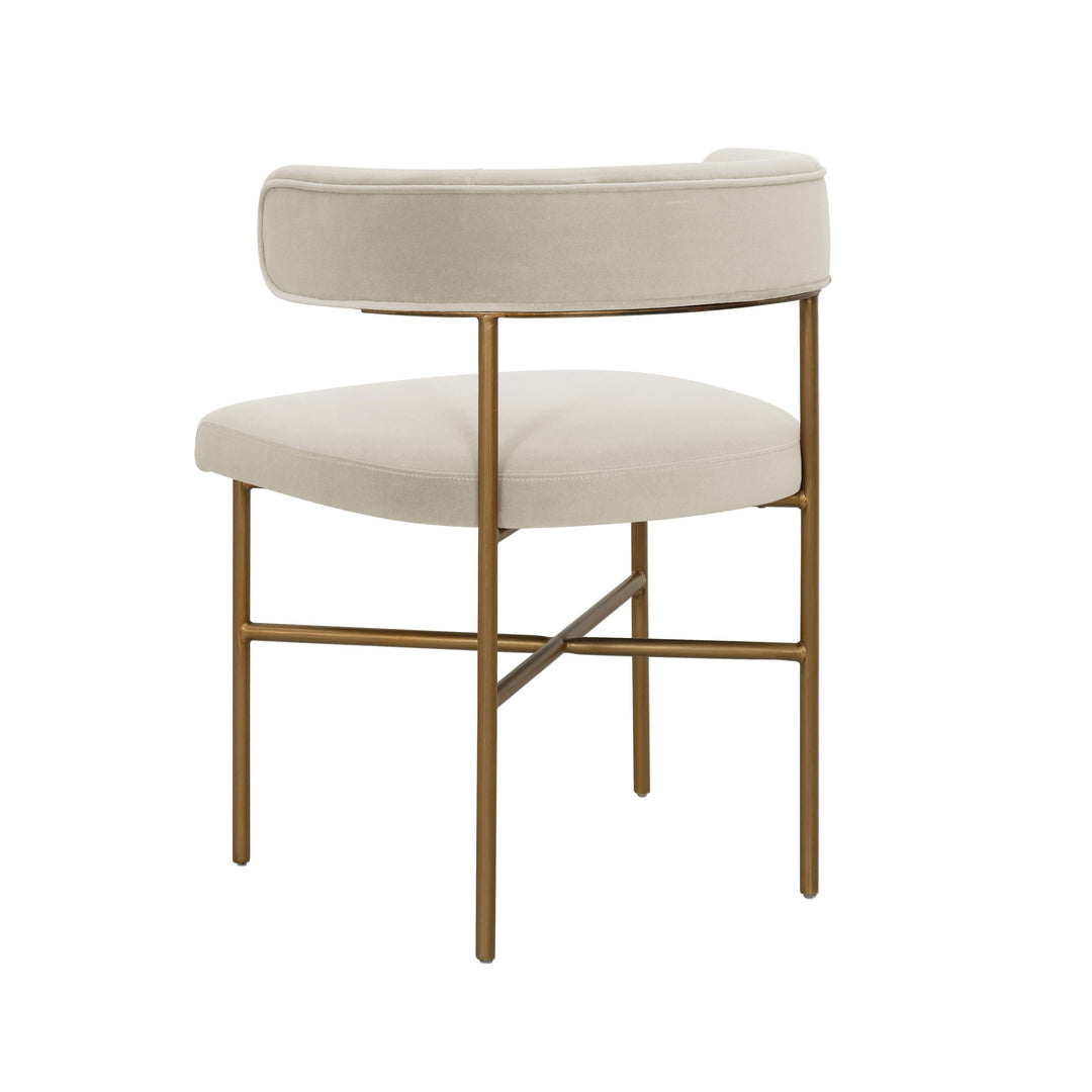 TOV Furniture Kim Performance Velvet Chair in Cream DINING CHAIRS