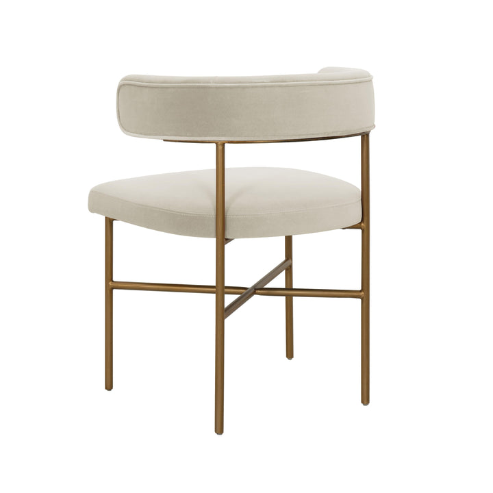 TOV Furniture Kim Performance Velvet Chair in Cream DINING CHAIRS