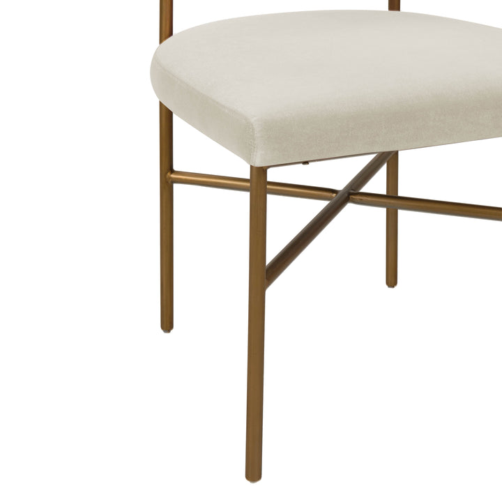 TOV Furniture Kim Performance Velvet Chair in Cream DINING CHAIRS