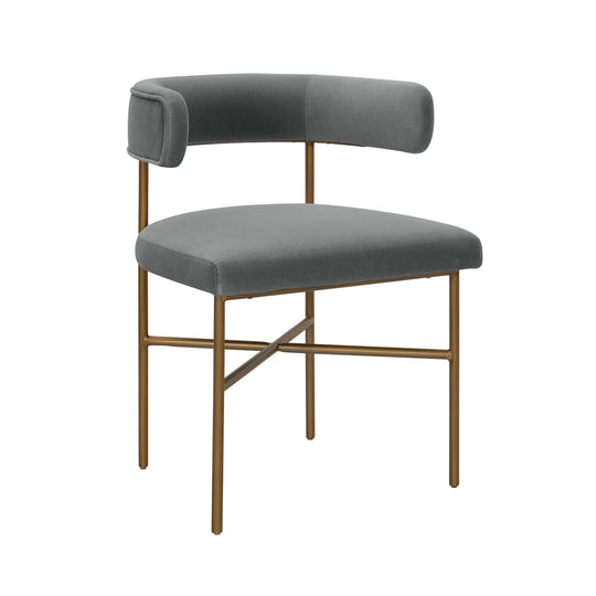 TOV Furniture Kim Performance Velvet Chair in Grey DINING CHAIRS