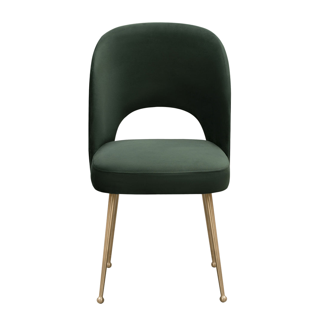 TOV Furniture Swell Forest Green Velvet Chair DINING CHAIRS