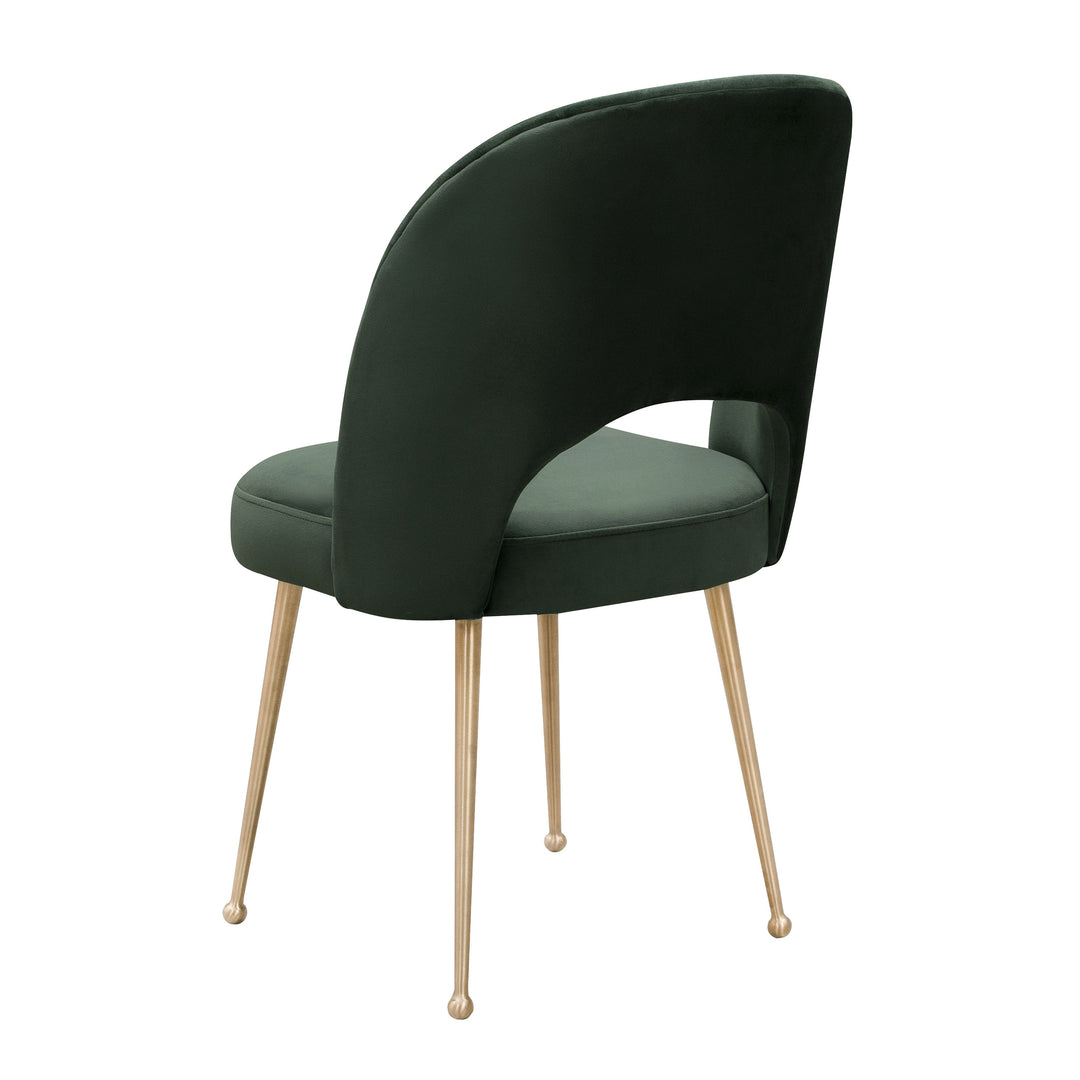 TOV Furniture Swell Forest Green Velvet Chair DINING CHAIRS