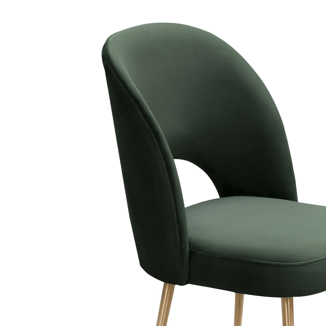 TOV Furniture Swell Forest Green Velvet Chair DINING CHAIRS