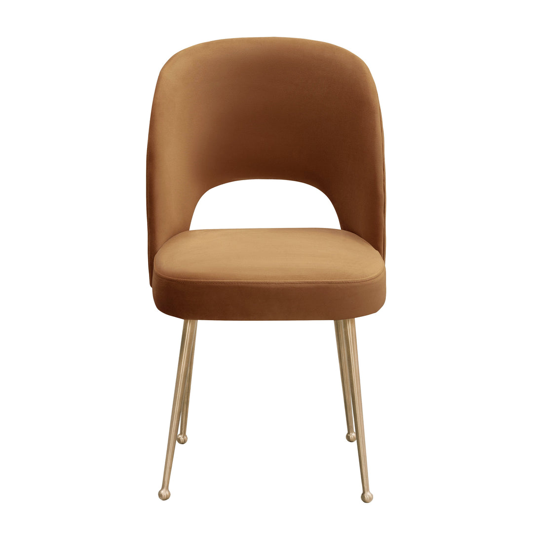 TOV Furniture Swell Cognac Velvet Chair DINING CHAIRS
