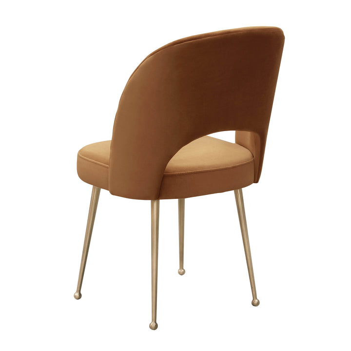 TOV Furniture Swell Cognac Velvet Chair DINING CHAIRS