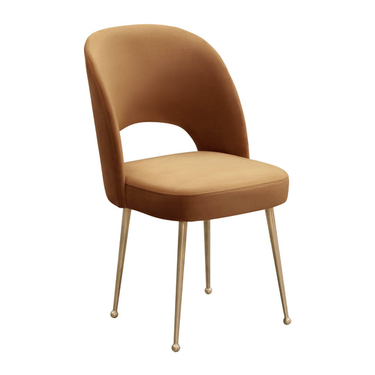 TOV Furniture Swell Cognac Velvet Chair DINING CHAIRS