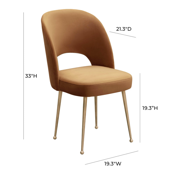 American Home Furniture | TOV Furniture - Swell Cognac Velvet Chair