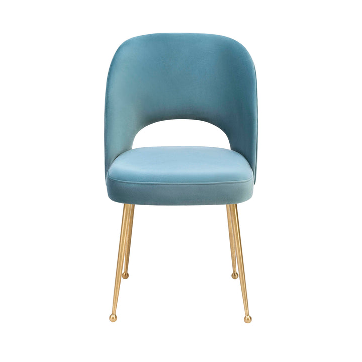 TOV Furniture Swell Sea Blue Velvet Chair DINING CHAIRS