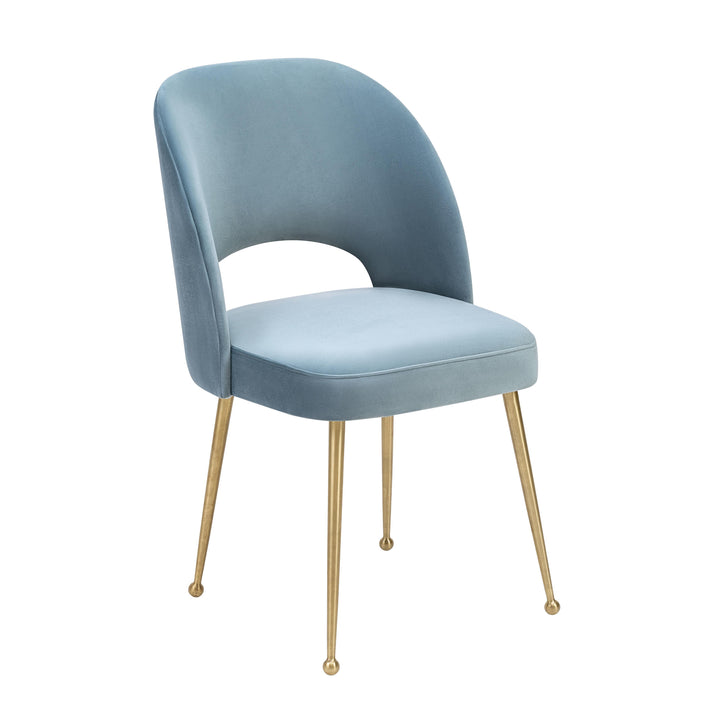 American Home Furniture | TOV Furniture - Swell Sea Blue Velvet Chair