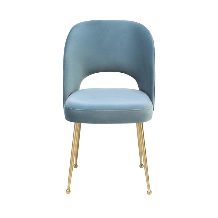 American Home Furniture | TOV Furniture - Swell Sea Blue Velvet Chair