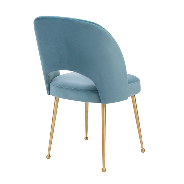 American Home Furniture | TOV Furniture - Swell Sea Blue Velvet Chair
