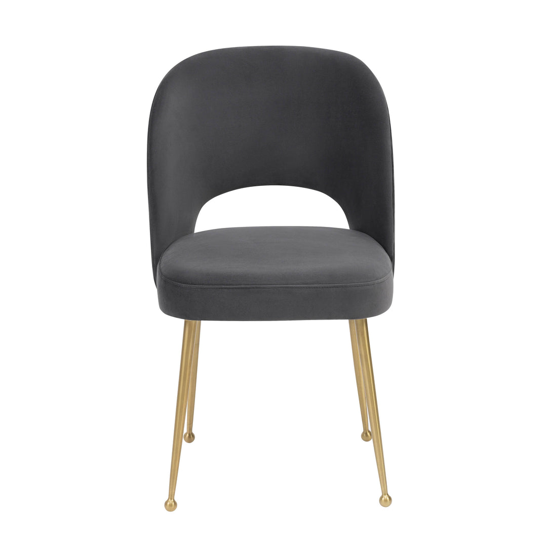 American Home Furniture | TOV Furniture - Swell Dark Grey Velvet Chair