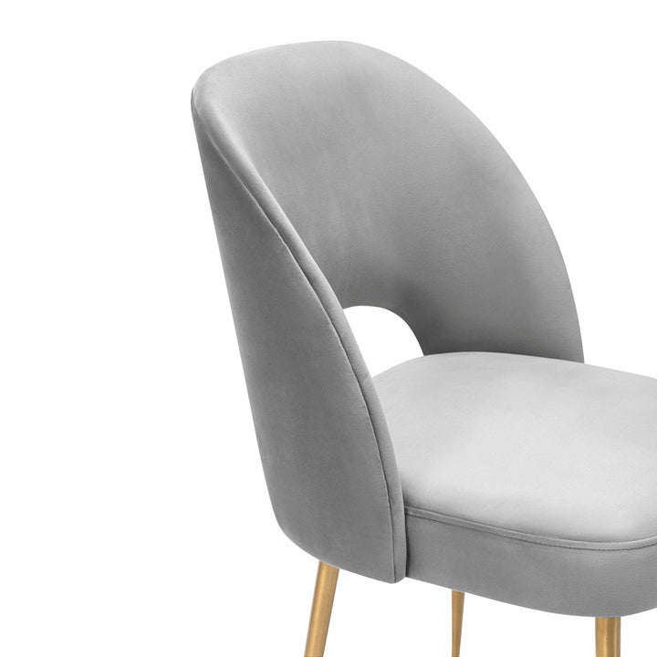 TOV Furniture Swell Light Grey Velvet Chair DINING CHAIRS