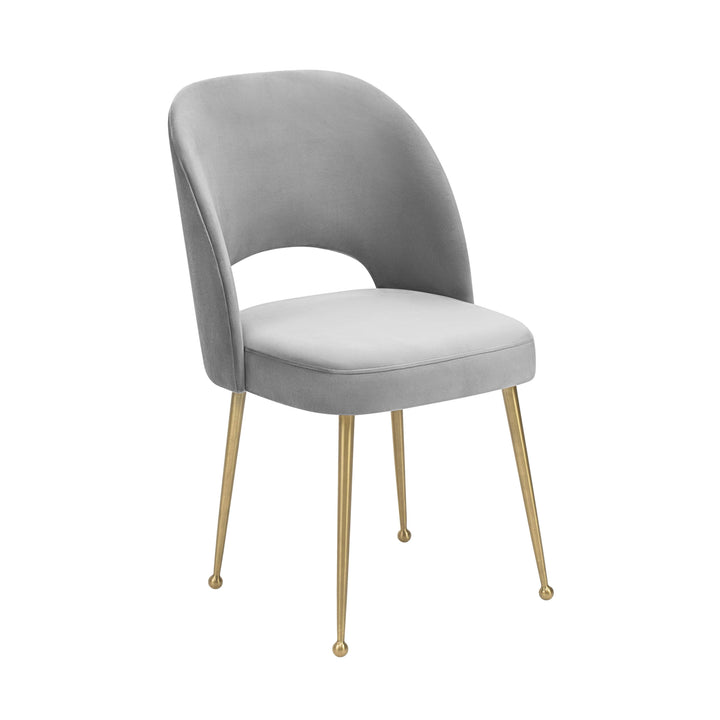 American Home Furniture | TOV Furniture - Swell Light Grey Velvet Chair