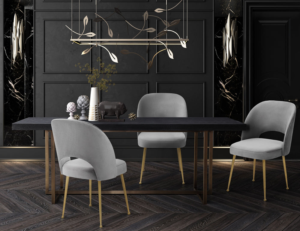 American Home Furniture | TOV Furniture - Swell Light Grey Velvet Chair