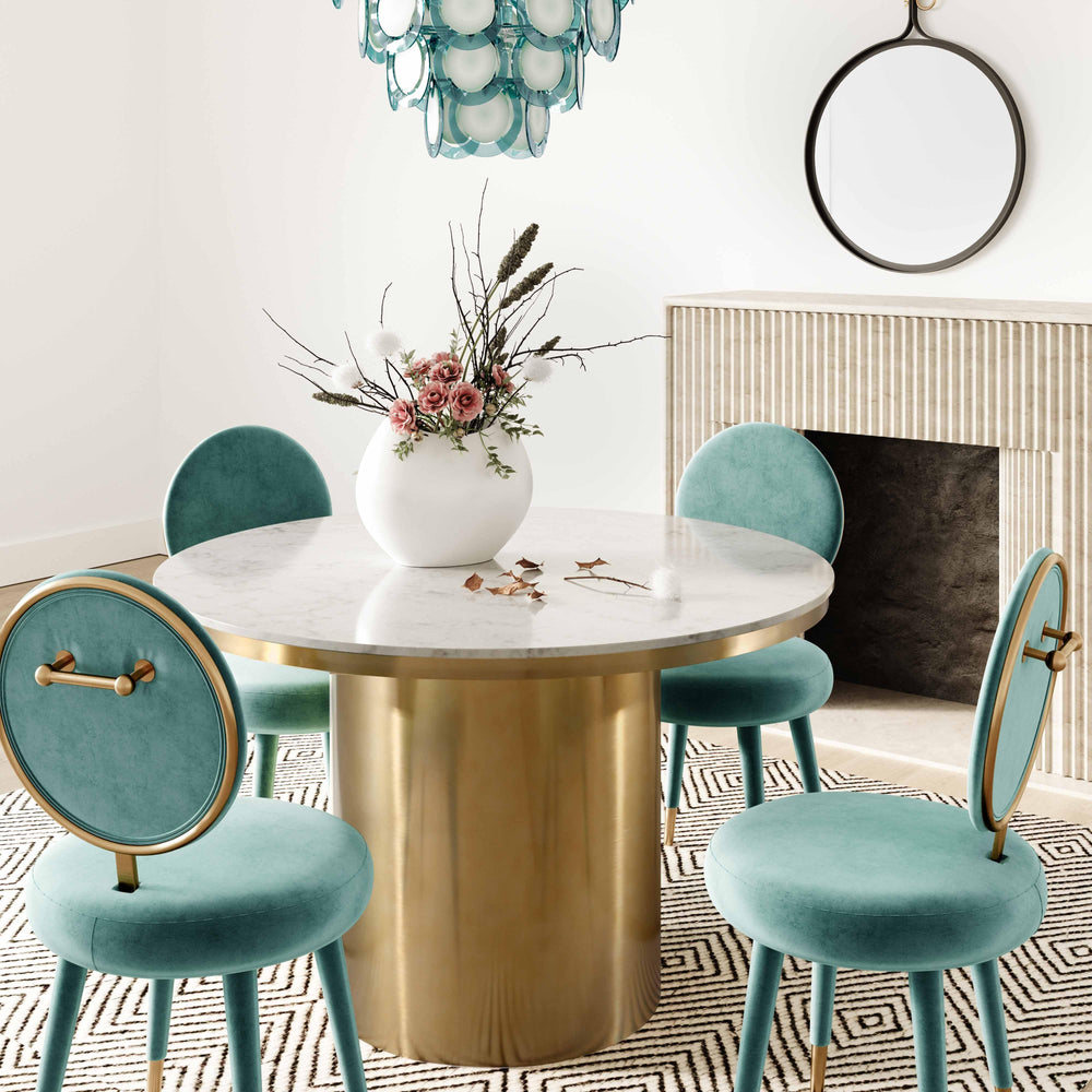 American Home Furniture | TOV Furniture - Kylie Sea Blue Velvet Dining Chair