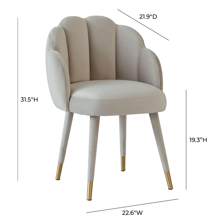 American Home Furniture | TOV Furniture - Gardenia Light Grey Velvet Dining Chair