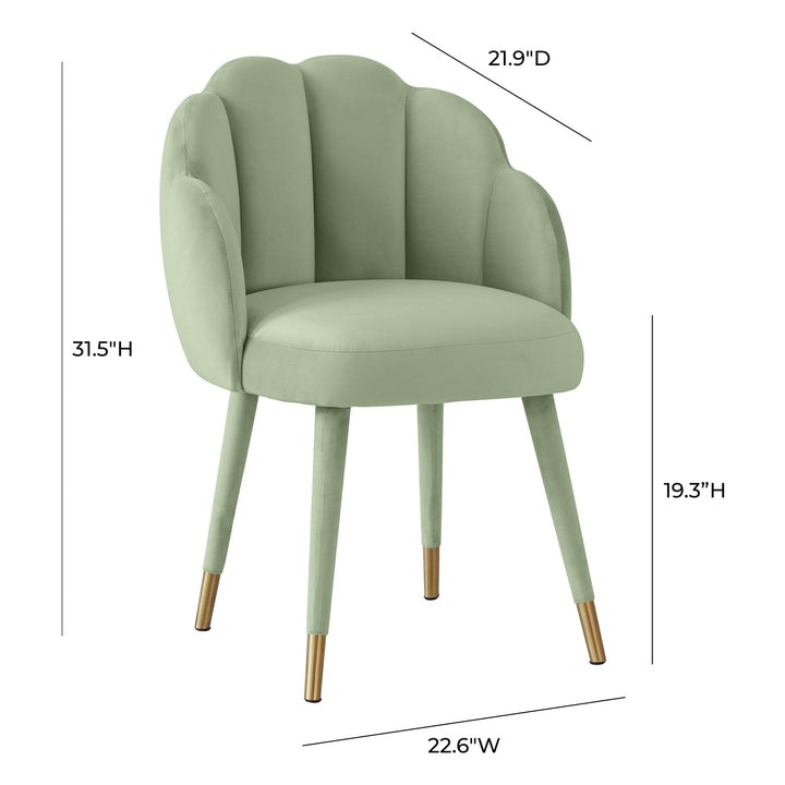 American Home Furniture | TOV Furniture - Gardenia Moss Green Velvet Dining Chair