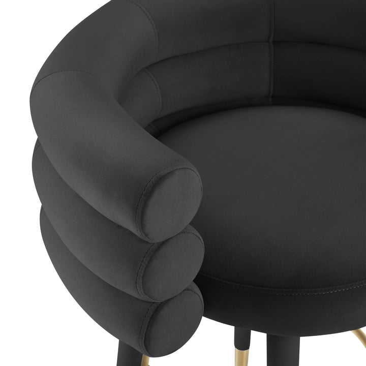 TOV Furniture Betty Black Velvet Barstool OTTOMANS, POUFS, + STOOLS