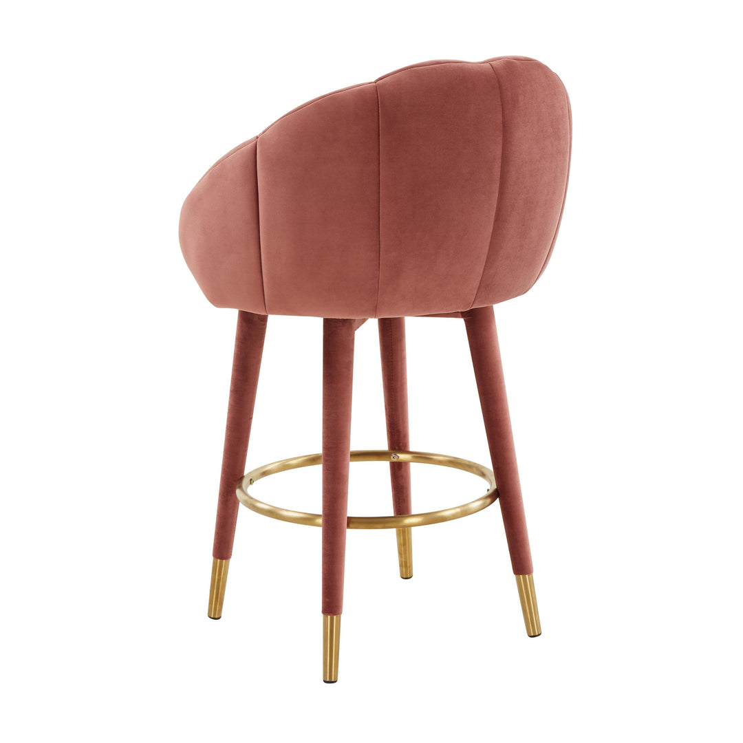 TOV Furniture Myla Salmon Swivel Counter Stool OTTOMANS, POUFS, + STOOLS