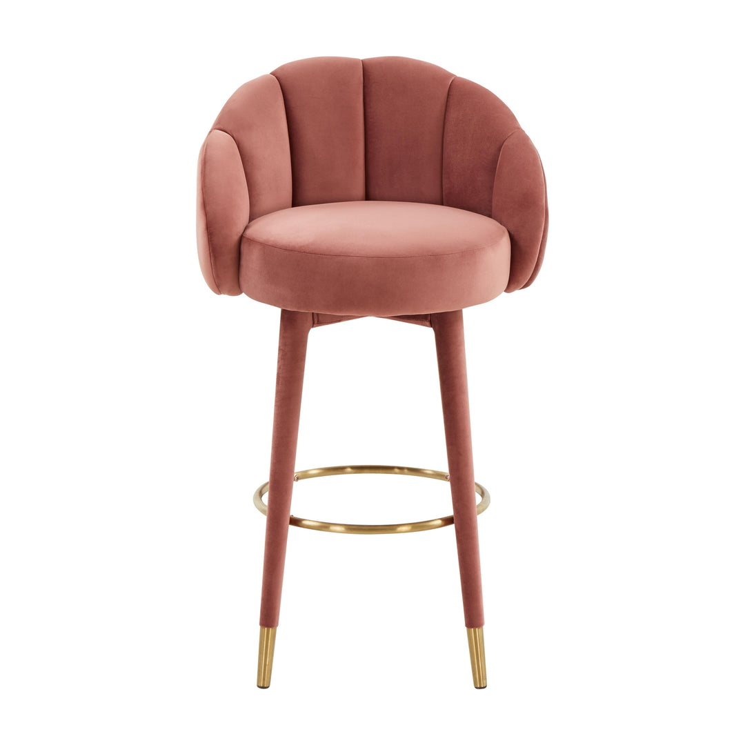 TOV Furniture Myla Salmon Swivel Bar Stool OTTOMANS, POUFS, + STOOLS