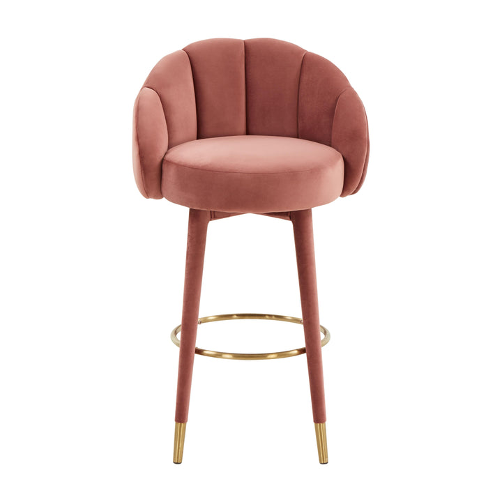 TOV Furniture Myla Salmon Swivel Bar Stool OTTOMANS, POUFS, + STOOLS