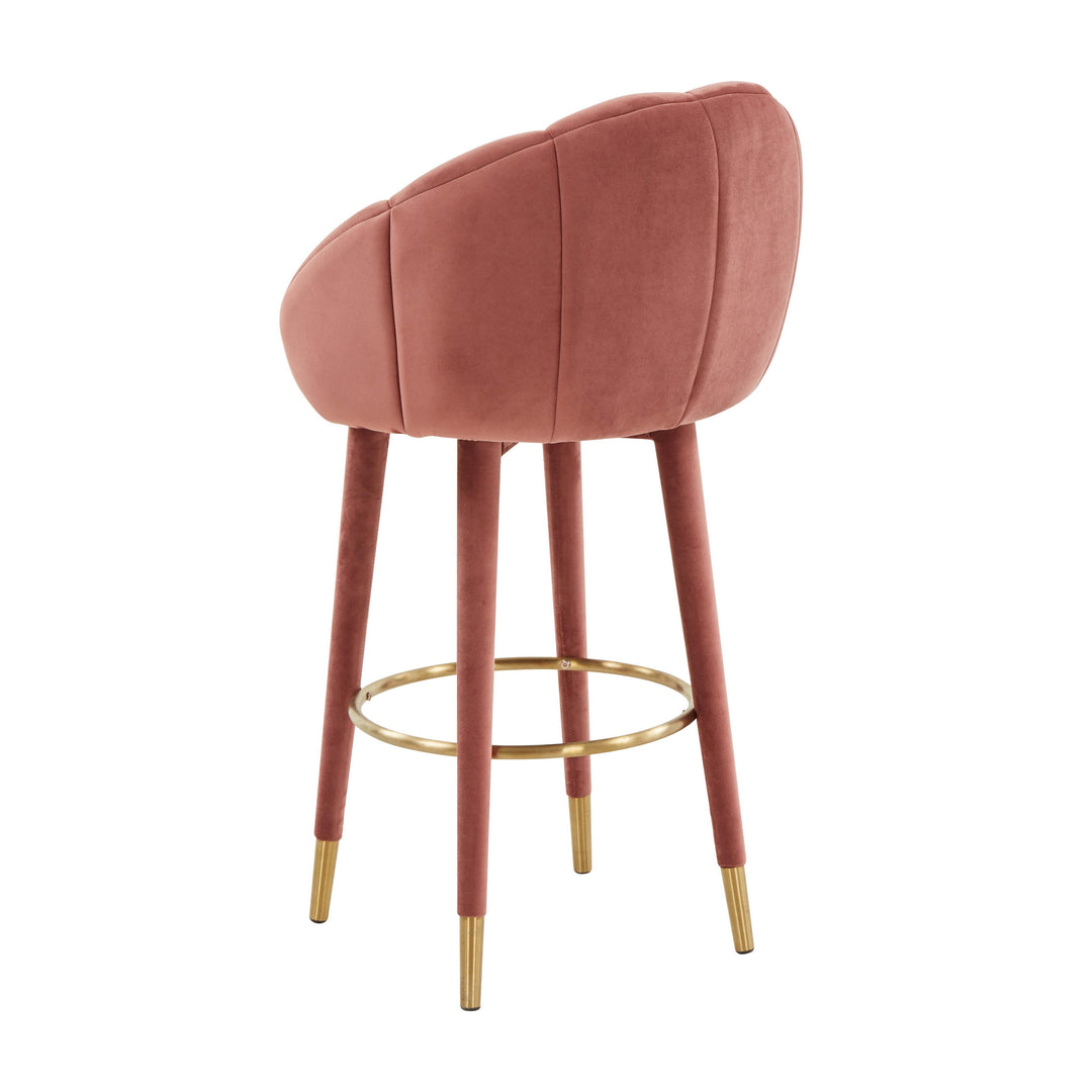 TOV Furniture Myla Salmon Swivel Bar Stool OTTOMANS, POUFS, + STOOLS