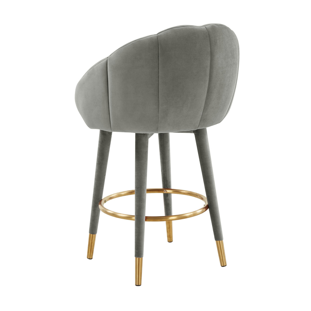 TOV Furniture Myla Light Grey Swivel Counter Stool OTTOMANS, POUFS, + STOOLS
