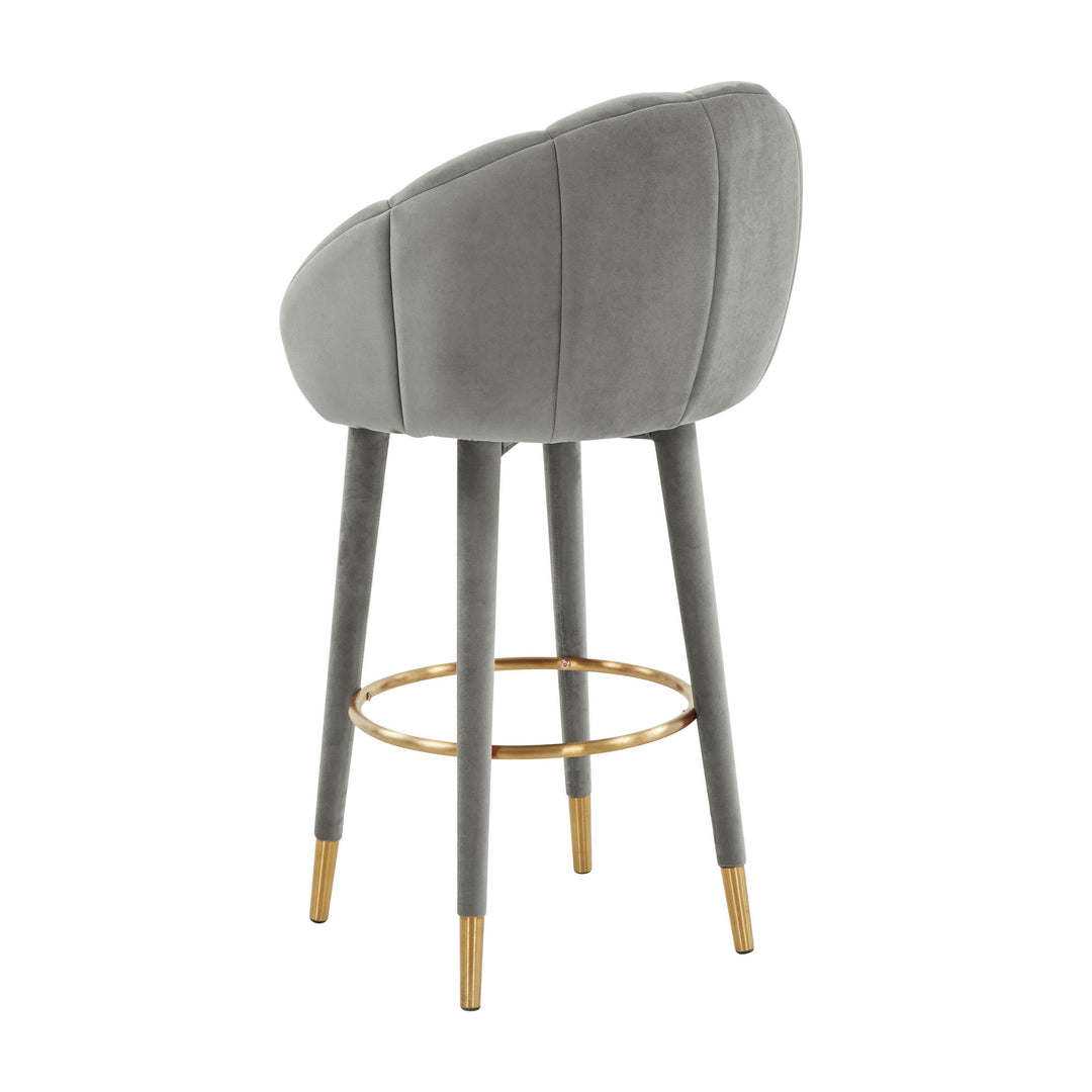 TOV Furniture Myla Light Grey Swivel Bar Stool OTTOMANS, POUFS, + STOOLS