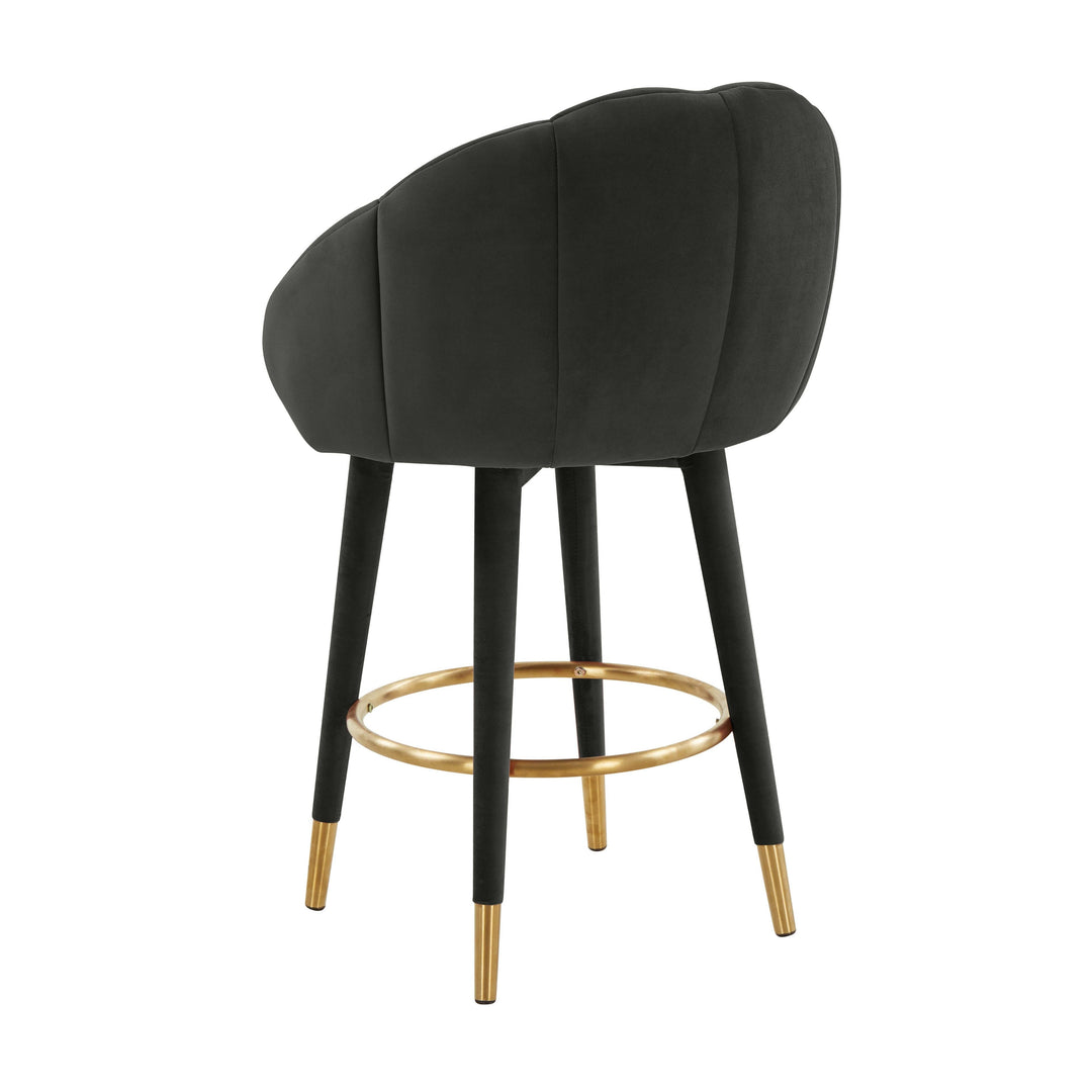 TOV Furniture Myla Black Swivel Counter Stool OTTOMANS, POUFS, + STOOLS