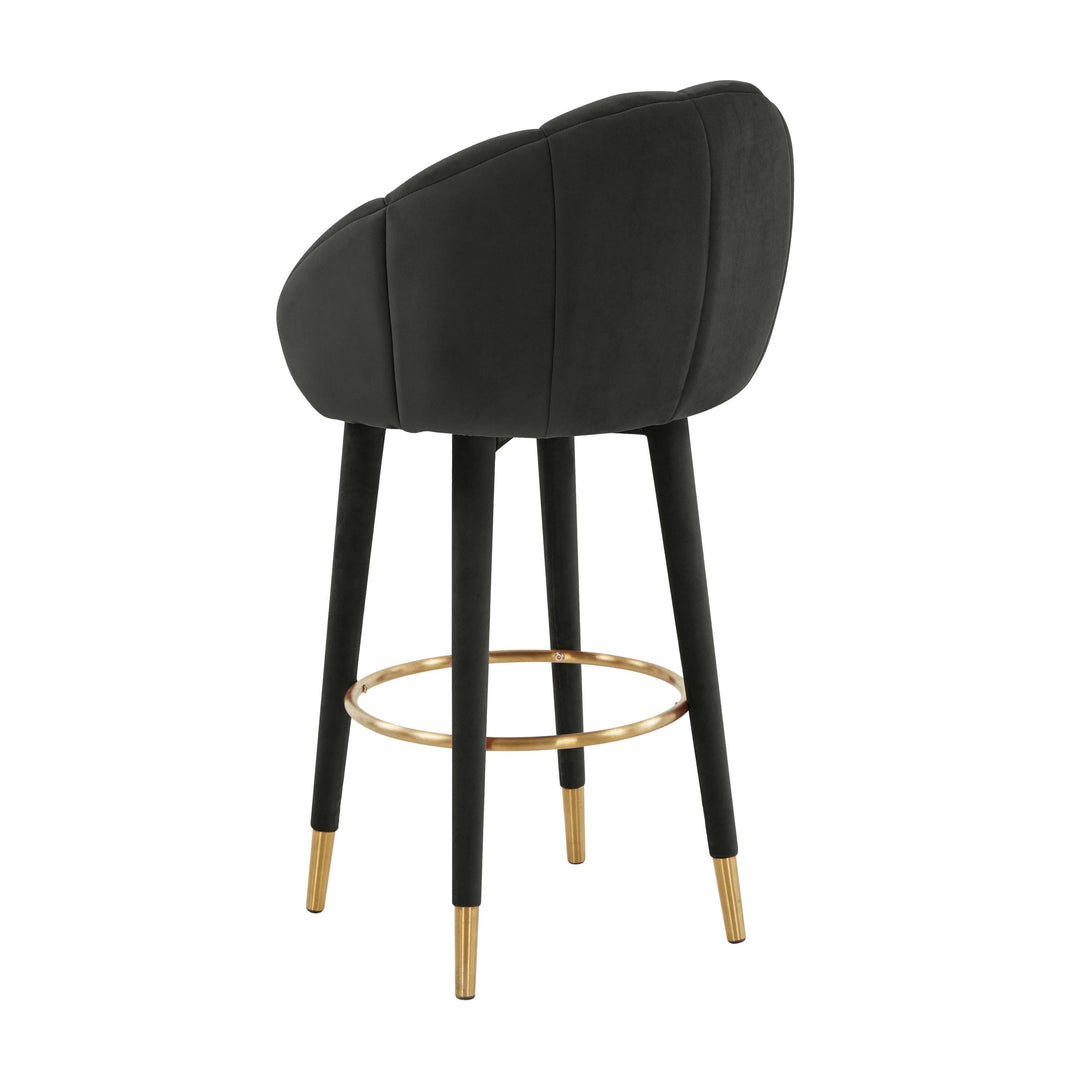 TOV Furniture Myla Black Swivel Bar Stool OTTOMANS, POUFS, + STOOLS