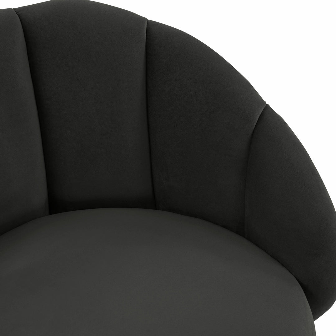 TOV Furniture Myla Black Swivel Bar Stool OTTOMANS, POUFS, + STOOLS