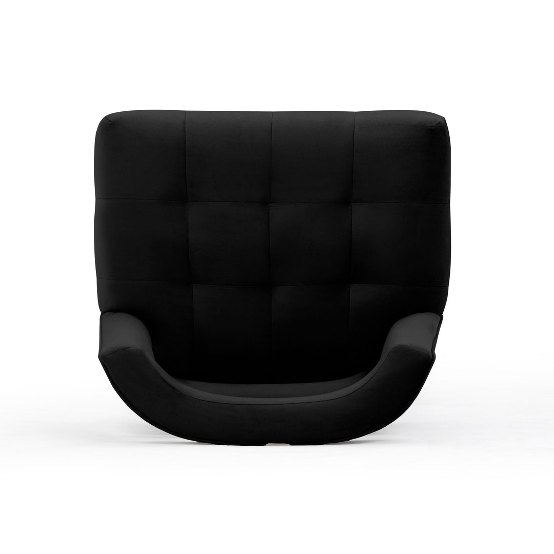 TOV Furniture Hart Black Velvet Bar Stool OTTOMANS, POUFS, + STOOLS