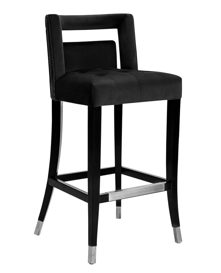 American Home Furniture | TOV Furniture - Hart Black Velvet Bar Stool