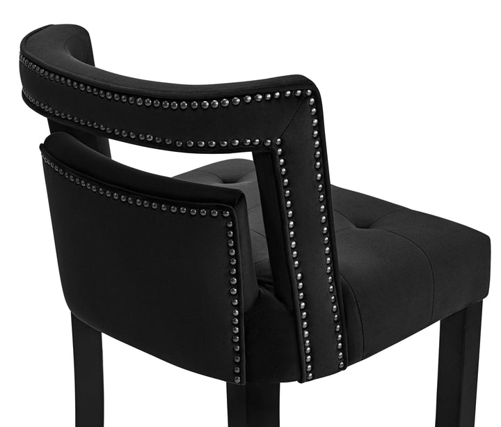 American Home Furniture | TOV Furniture - Hart Black Velvet Bar Stool