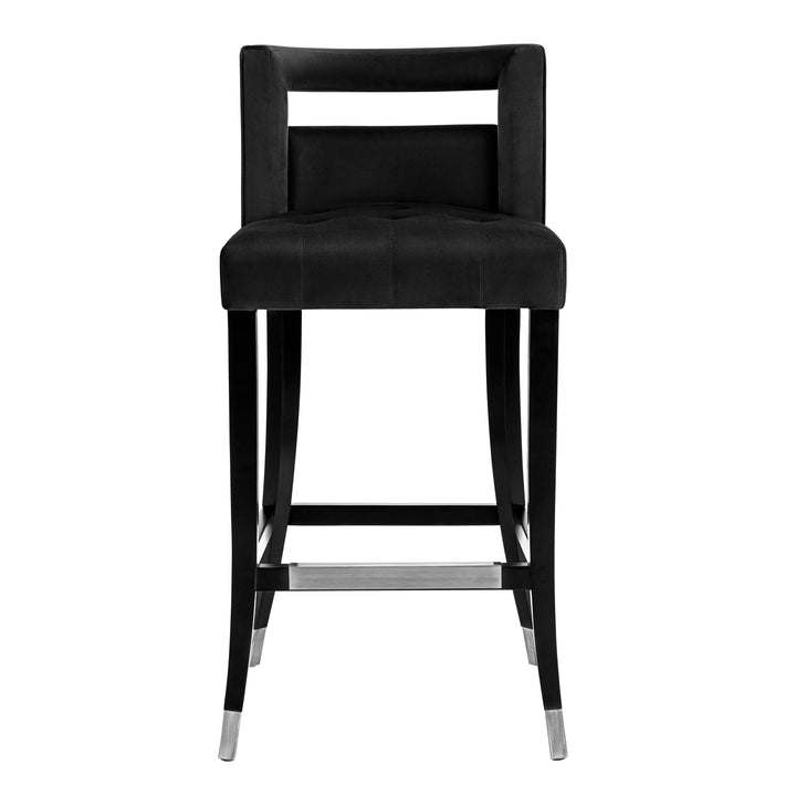 TOV Furniture Hart Black Velvet Counter Stool OTTOMANS, POUFS, + STOOLS
