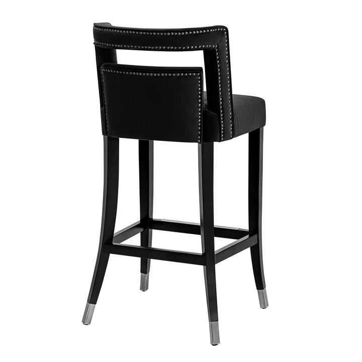 TOV Furniture Hart Black Velvet Counter Stool OTTOMANS, POUFS, + STOOLS