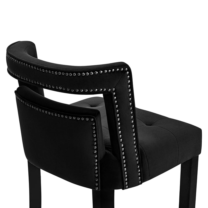 TOV Furniture Hart Black Velvet Counter Stool OTTOMANS, POUFS, + STOOLS