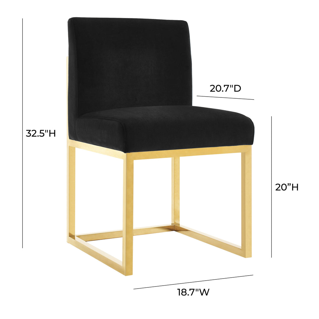 TOV Furniture Haute Black Velvet Chair DINING CHAIRS