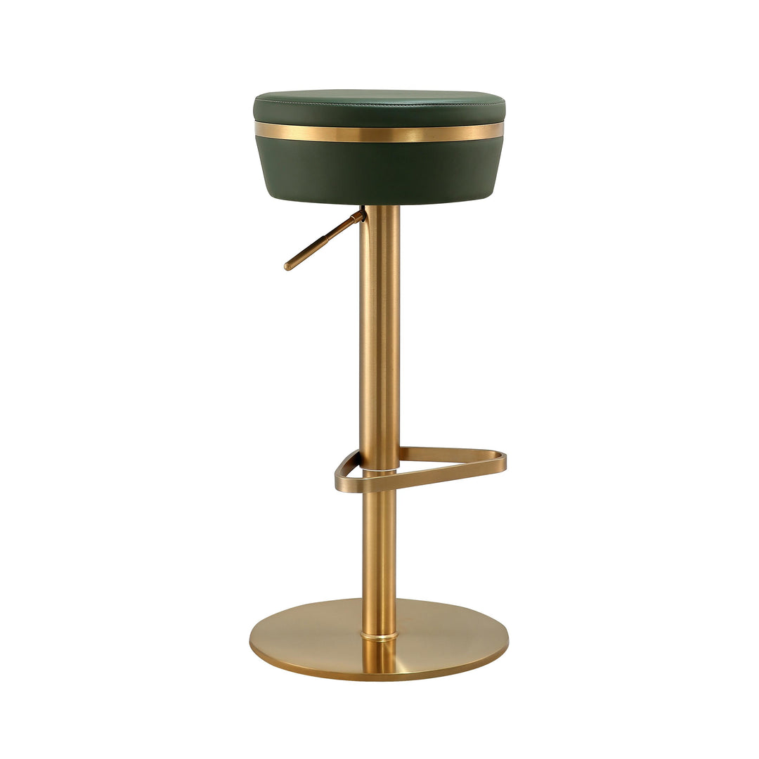 American Home Furniture | TOV Furniture - Astro Malachite Green and Gold Adjustable Stool