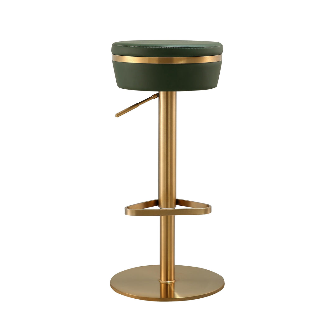 TOV Furniture Astro Malachite Green and Gold Adjustable Stool OTTOMANS, POUFS, + STOOLS