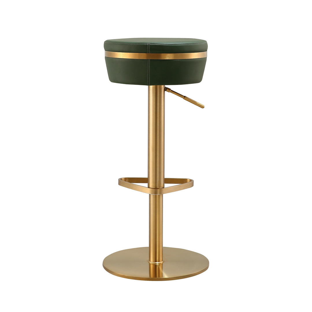 TOV Furniture Astro Malachite Green and Gold Adjustable Stool OTTOMANS, POUFS, + STOOLS
