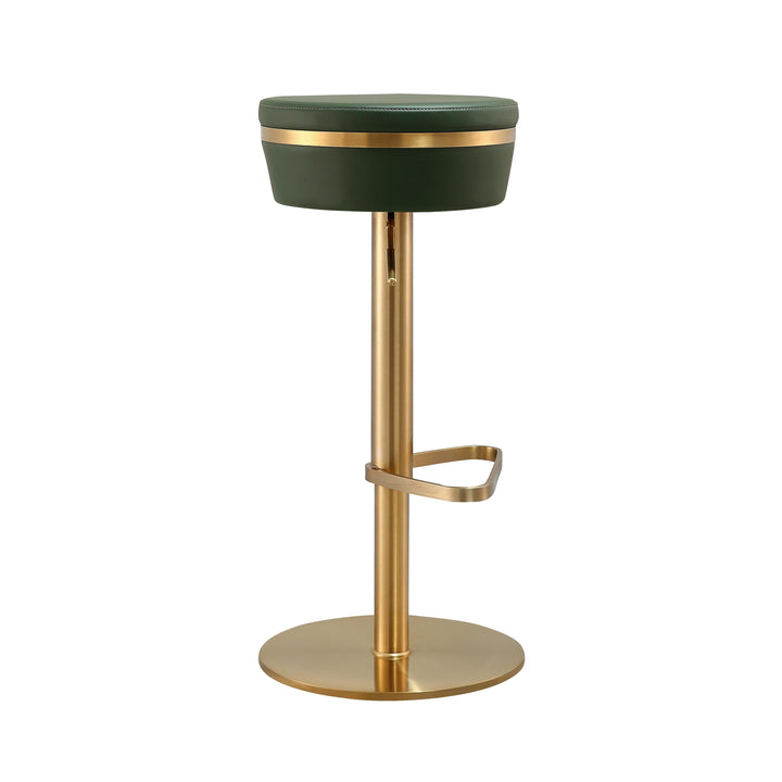 TOV Furniture Astro Malachite Green and Gold Adjustable Stool OTTOMANS, POUFS, + STOOLS